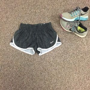 Nike Dri-Fit black patterned running shorts